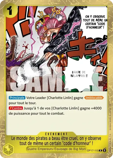 Carte One Piece Le monde des pirates a beau être cruel, on y observe tout de même un certain « code d’honneur » ! OP17-115, extension Les guerriers les plus puissants au monde