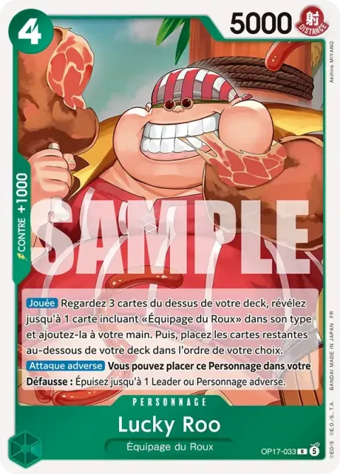 Carte One Piece Lucky Roo OP17-033, extension Les guerriers les plus puissants au monde