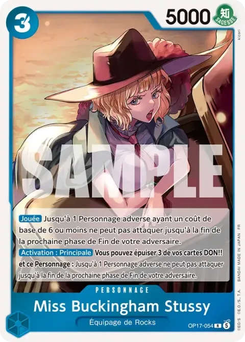 Carte One Piece Miss Buckingham Stussy OP17-054, extension Les guerriers les plus puissants au monde