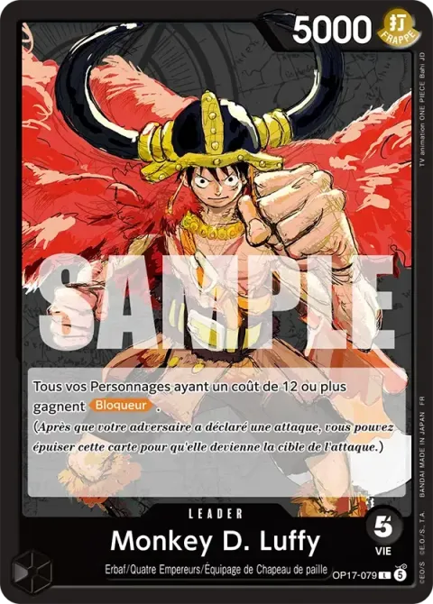 Carte One Piece Monkey D. Luffy OP17-079, extension Les guerriers les plus puissants au monde