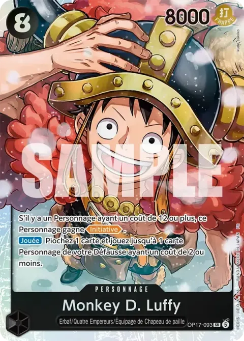 Carte One Piece Monkey D. Luffy OP17-093, extension Les guerriers les plus puissants au monde