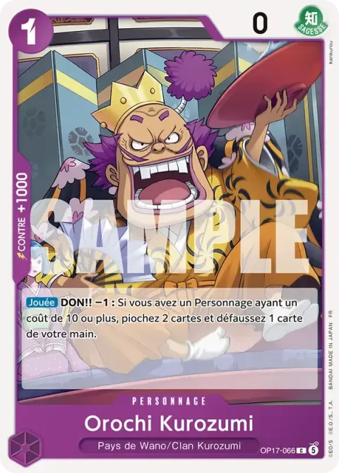Carte One Piece Orochi Kurozumi OP17-066, extension Les guerriers les plus puissants au monde