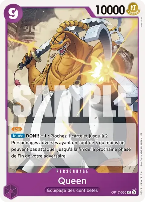 Carte One Piece Queen OP17-065, extension Les guerriers les plus puissants au monde