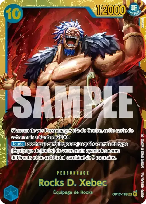 Carte One Piece Rocks D. Xebec OP17-118, extension Les guerriers les plus puissants au monde