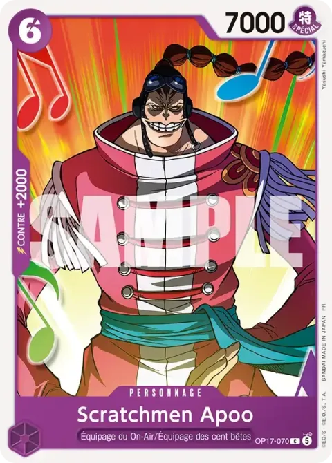 Carte One Piece Scratchmen Apoo OP17-070, extension Les guerriers les plus puissants au monde