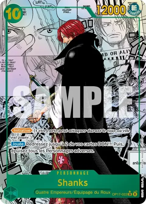 Carte One Piece Shanks OP17-022 · parallèle 2, extension Les guerriers les plus puissants au monde