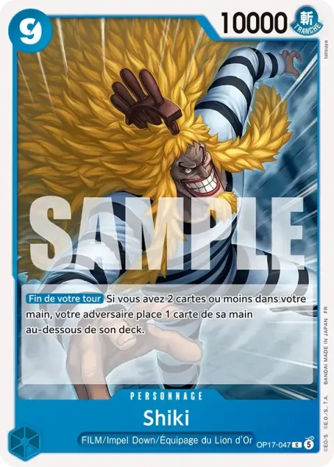 Carte One Piece Shiki OP17-047, extension Les guerriers les plus puissants au monde