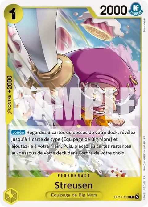 Carte One Piece Streusen OP17-113, extension Les guerriers les plus puissants au monde