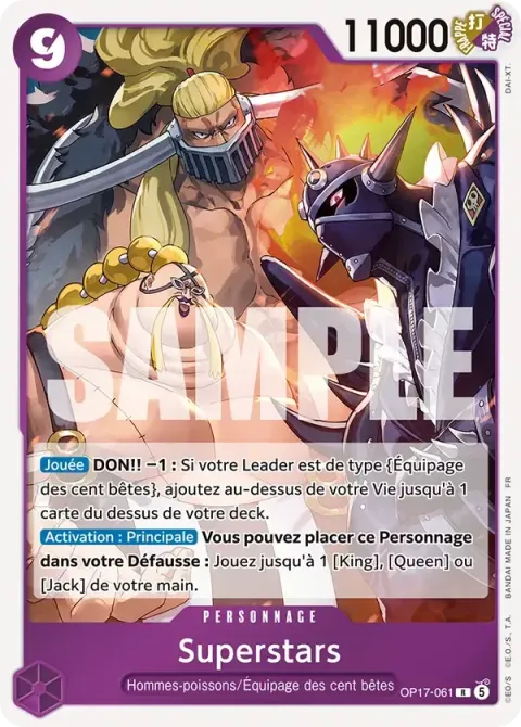 Carte One Piece Superstars OP17-061, extension Les guerriers les plus puissants au monde