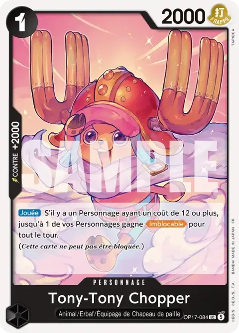 Carte One Piece Tony-Tony Chopper OP17-084, extension Les guerriers les plus puissants au monde