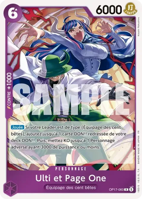 Carte One Piece Ulti et Page One OP17-060, extension Les guerriers les plus puissants au monde