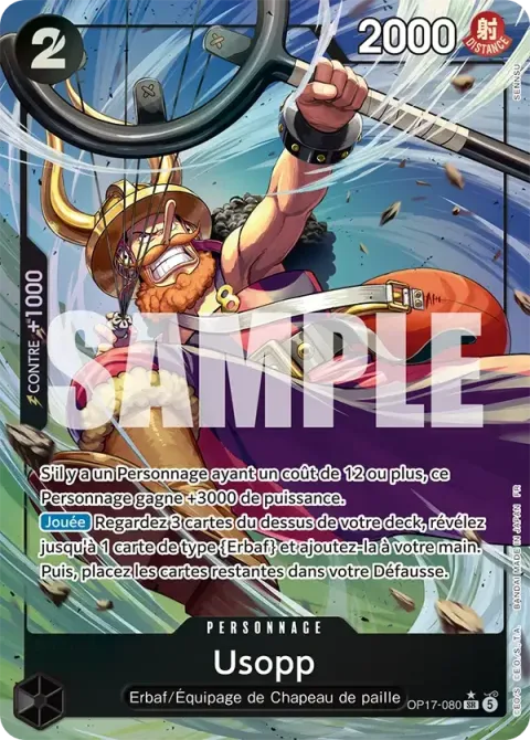 Carte One Piece Usopp OP17-080 · parallèle, extension Les guerriers les plus puissants au monde
