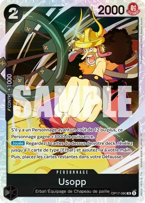 Carte One Piece Usopp OP17-080, extension Les guerriers les plus puissants au monde