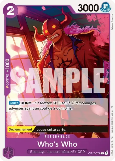 Carte One Piece Who’s Who OP17-071, extension Les guerriers les plus puissants au monde