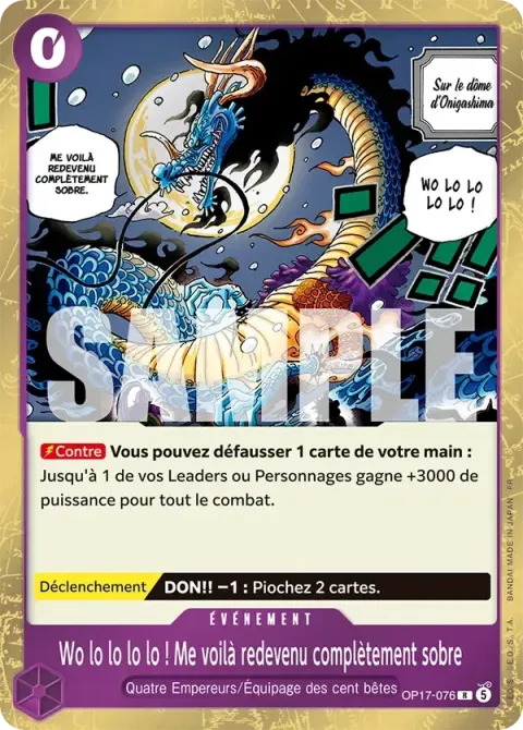 Carte One Piece Wo lo lo lo lo ! Me voilà redevenu complètement sobre OP17-076, extension Les guerriers les plus puissants au monde