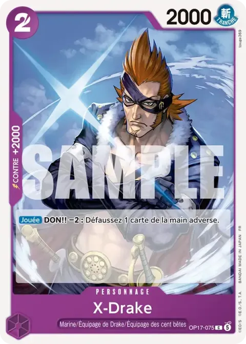 Carte One Piece X-Drake OP17-075, extension Les guerriers les plus puissants au monde