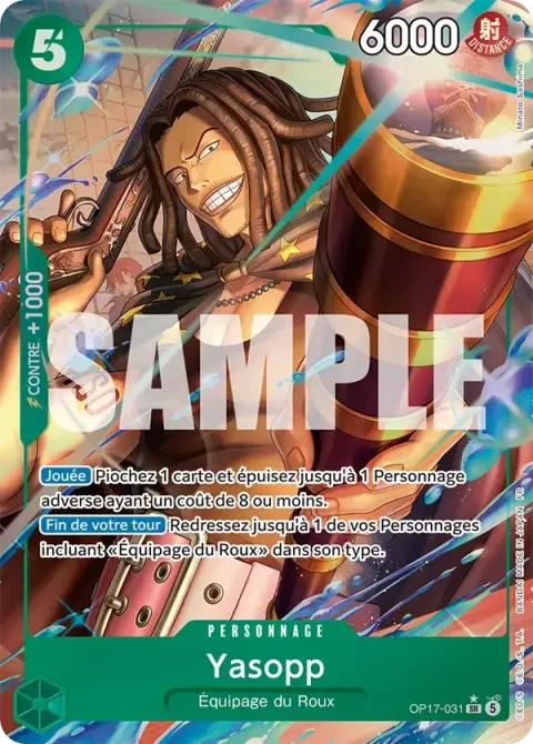 Carte One Piece Yasopp OP17-031 · parallèle, extension Les guerriers les plus puissants au monde