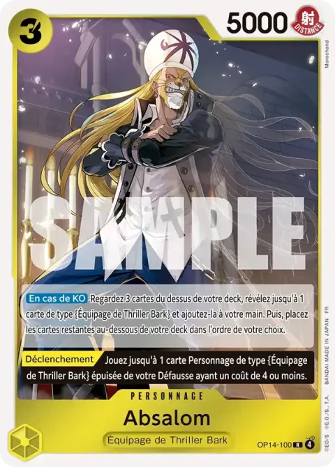Carte One Piece Absalom OP14-100, extension Les sept de la mer d’azur