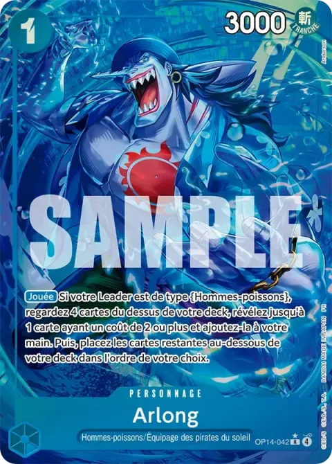 Carte One Piece Arlong OP14-042 · parallèle, extension Les sept de la mer d’azur