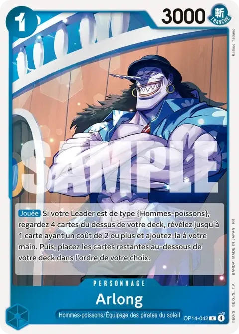 Carte One Piece Arlong OP14-042, extension Les sept de la mer d’azur