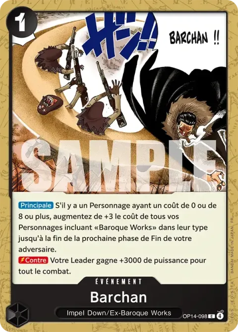 Carte One Piece Barchan OP14-098, extension Les sept de la mer d’azur