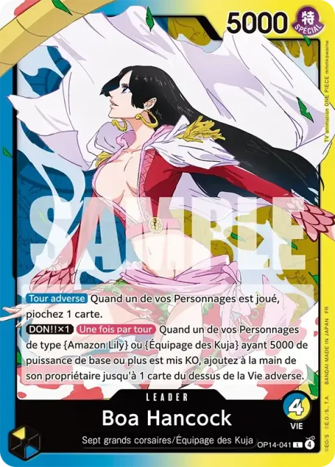 Carte One Piece Boa Hancock OP14-041, extension Les sept de la mer d’azur
