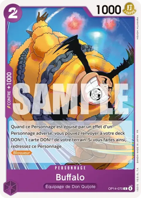 Carte One Piece Buffalo OP14-070, extension Les sept de la mer d’azur