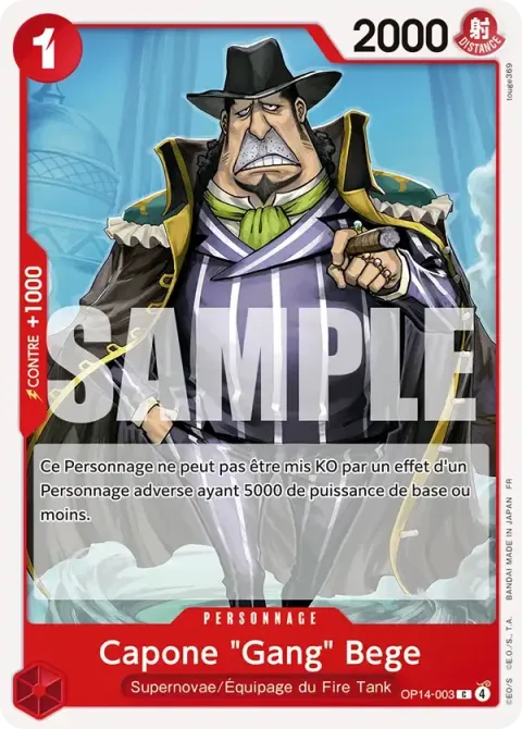 Carte One Piece Capone « Gang » Bege OP14-003, extension Les sept de la mer d’azur