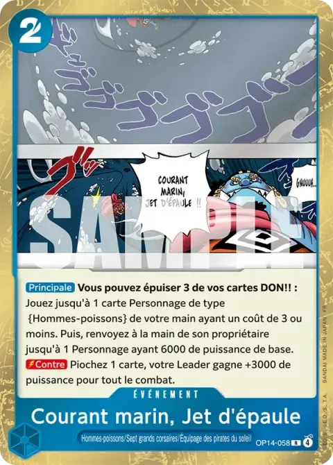 Carte One Piece Courant marin, Jet d’épaule OP14-058, extension Les sept de la mer d’azur