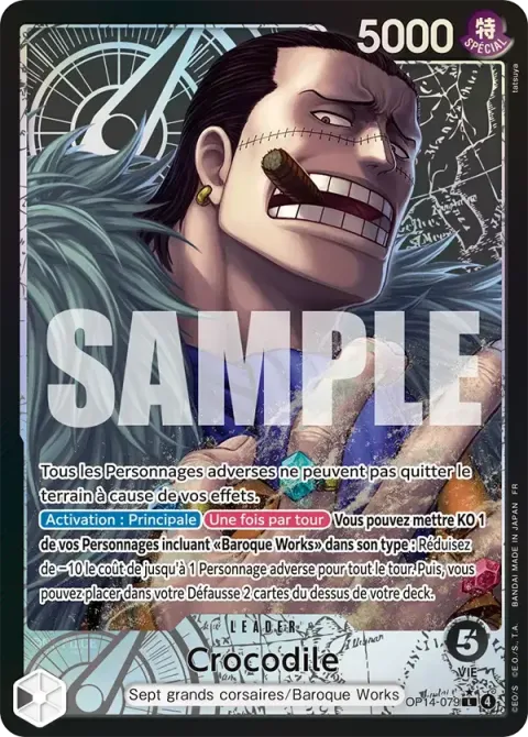 Carte One Piece Crocodile OP14-079 · parallèle, extension Les sept de la mer d’azur