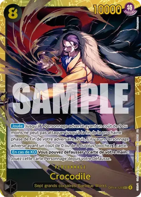 Carte One Piece Crocodile OP14-120, extension Les sept de la mer d’azur