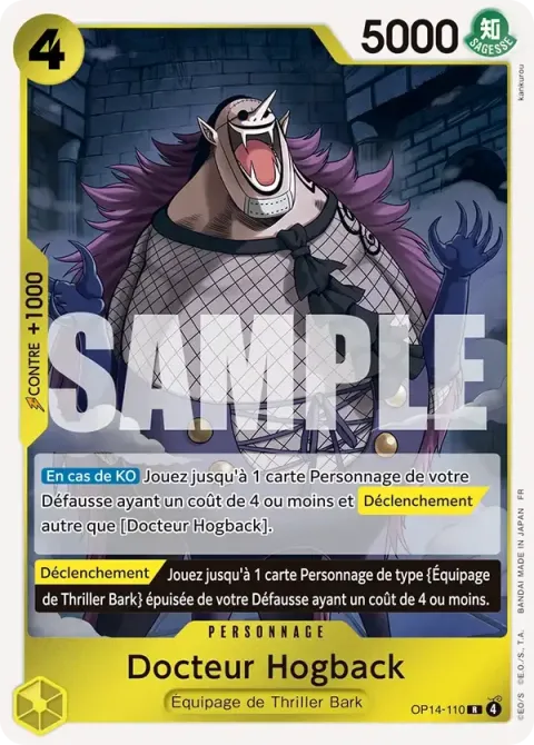 Carte One Piece Docteur Hogback OP14-110, extension Les sept de la mer d’azur