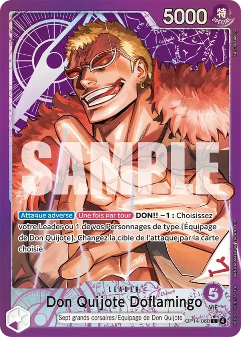 Carte One Piece Don Quijote Doflamingo OP14-060 · parallèle, extension Les sept de la mer d’azur