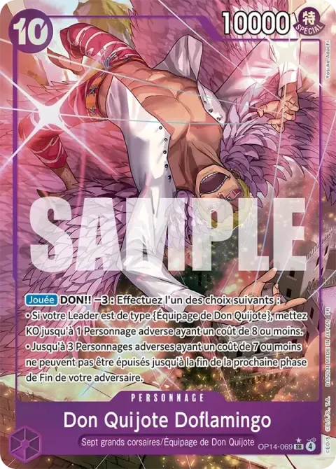Carte One Piece Don Quijote Doflamingo OP14-069 · parallèle, extension Les sept de la mer d’azur
