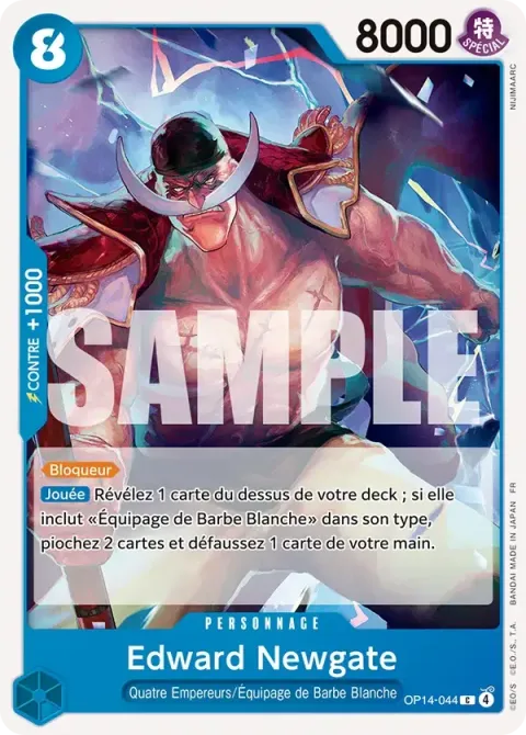 Carte One Piece Edward Newgate OP14-044, extension Les sept de la mer d’azur
