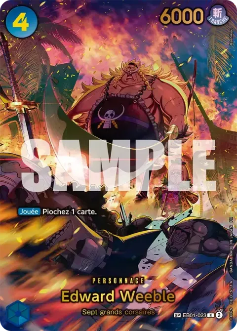 Carte One Piece Edward Weeble EB01-023 · parallèle, extension Les sept de la mer d’azur
