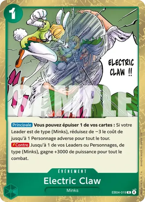 Carte One Piece Electric Claw EB04-019, extension Les sept de la mer d’azur