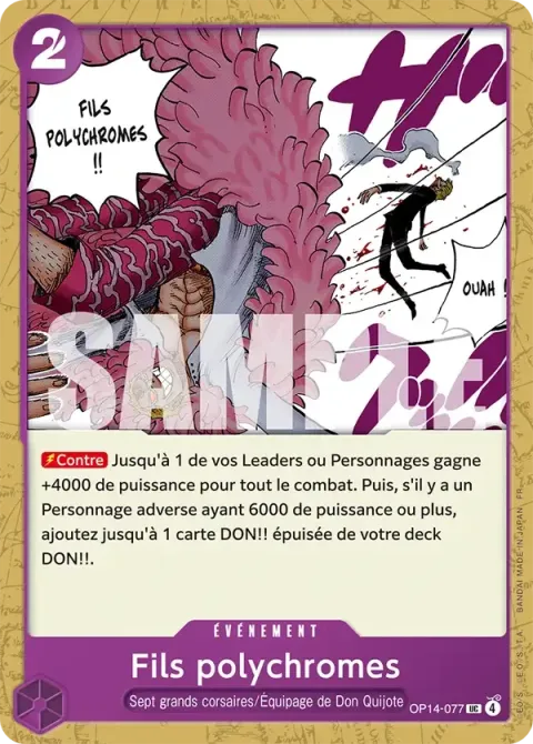 Carte One Piece Fils polychromes OP14-077, extension Les sept de la mer d’azur