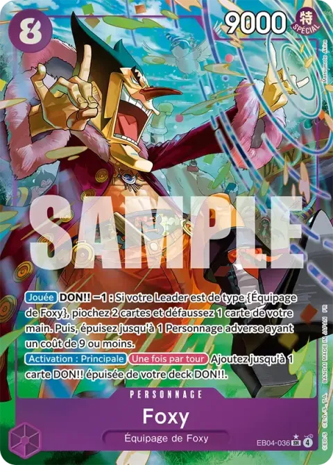 Carte One Piece Foxy EB04-036 · parallèle, extension Les sept de la mer d’azur