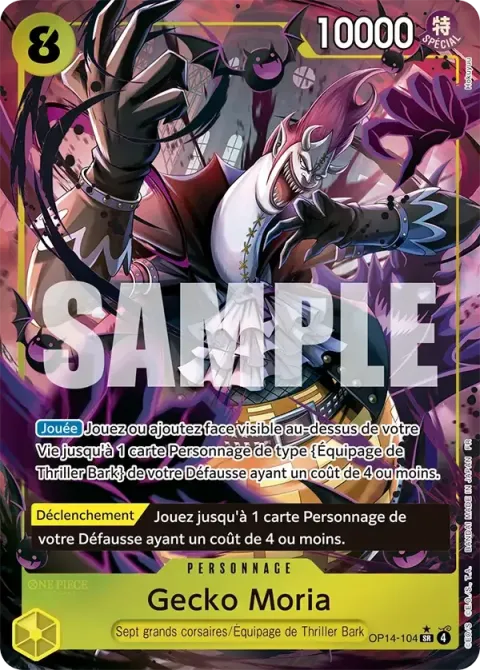 Carte One Piece Gecko Moria OP14-104 · parallèle, extension Les sept de la mer d’azur