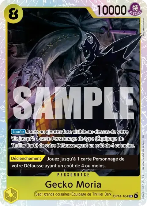 Carte One Piece Gecko Moria OP14-104, extension Les sept de la mer d’azur