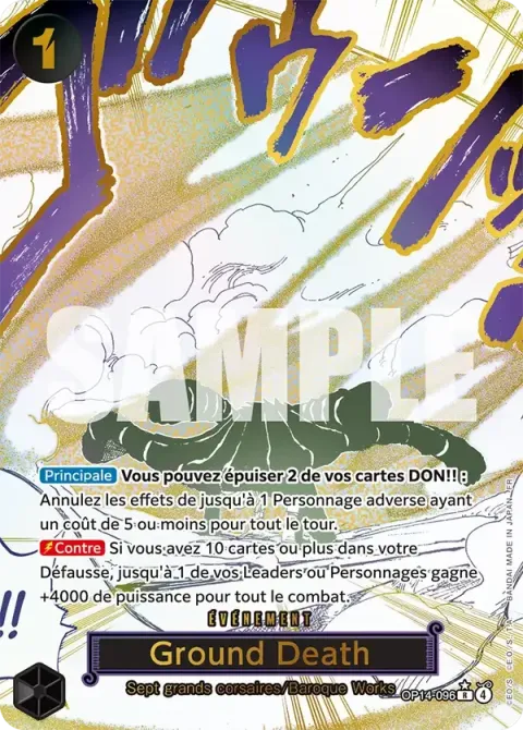 Carte One Piece Ground Death OP14-096 · parallèle, extension Les sept de la mer d’azur