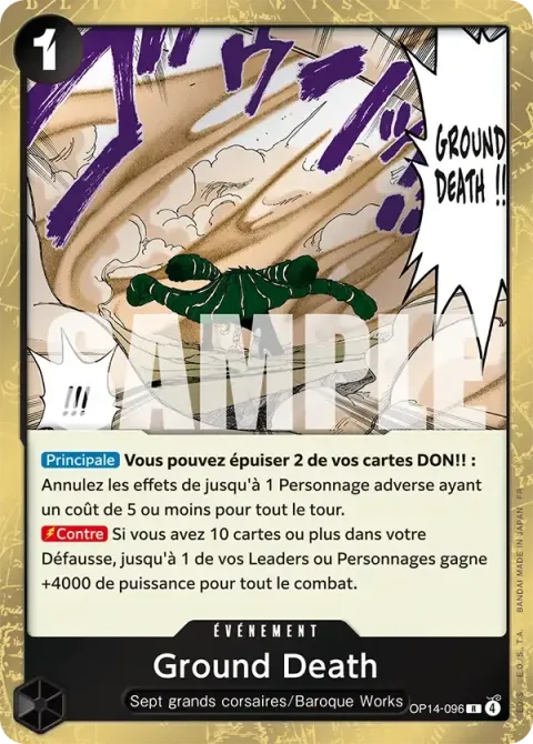 Carte One Piece Ground Death OP14-096, extension Les sept de la mer d’azur