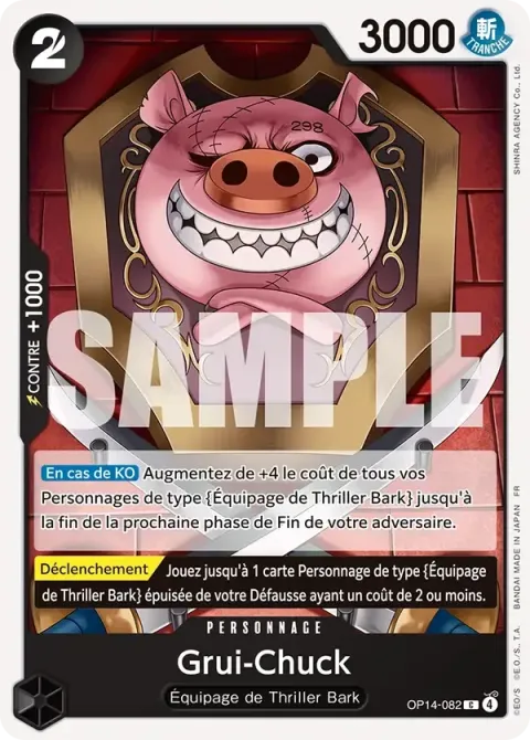 Carte One Piece Grui-Chuck OP14-082, extension Les sept de la mer d’azur