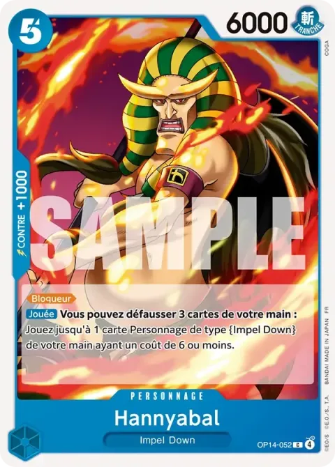 Carte One Piece Hannyabal OP14-052, extension Les sept de la mer d’azur
