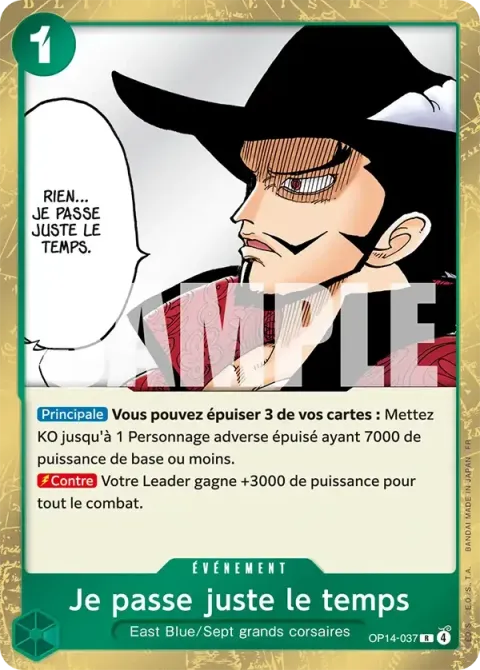 Carte One Piece Je passe juste le temps OP14-037, extension Les sept de la mer d’azur