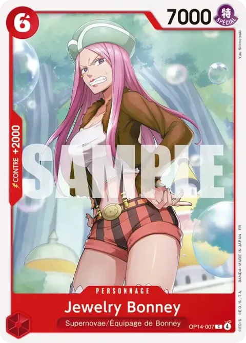 Carte One Piece Jewelry Bonney OP14-007, extension Les sept de la mer d’azur