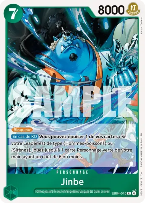 Carte One Piece Jinbe EB04-015, extension Les sept de la mer d’azur
