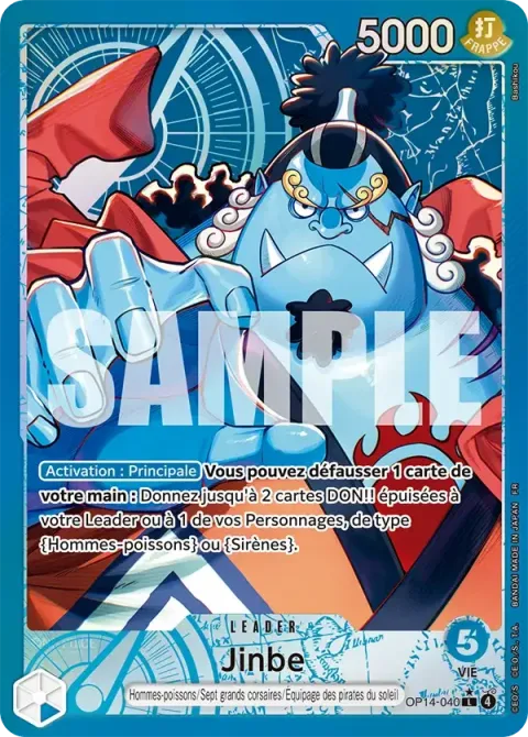 Carte One Piece Jinbe OP14-040 · parallèle, extension Les sept de la mer d’azur