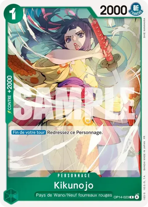 Carte One Piece Kikunojo OP14-023, extension Les sept de la mer d’azur